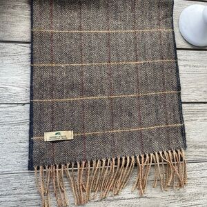 Henry White Dublin 100% Lambswool Plaid Fringed Wrap Scarf